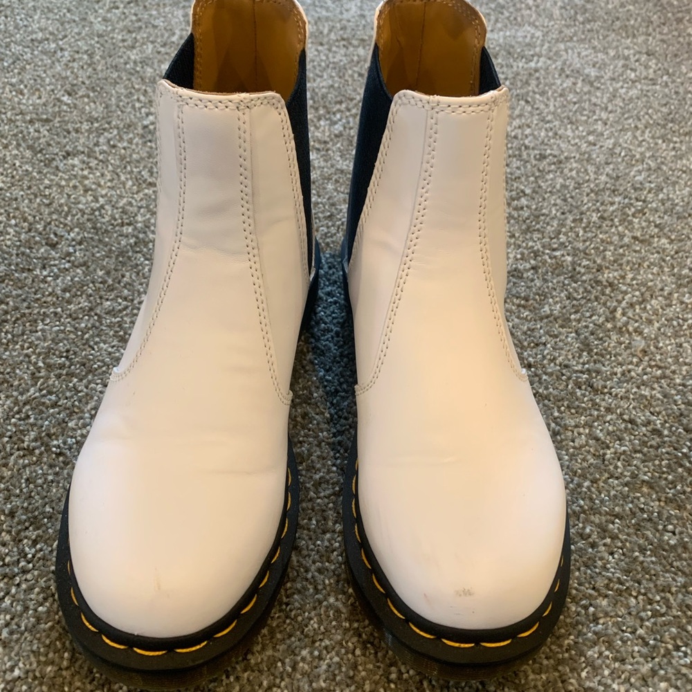 Dr. Martens White and Black Ankle Boots